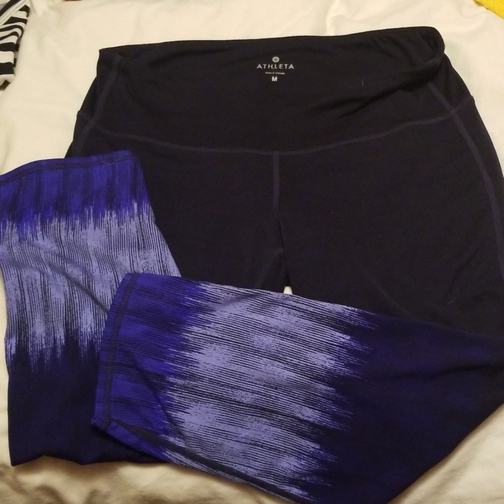Athleta mid rise med navy blue leggings